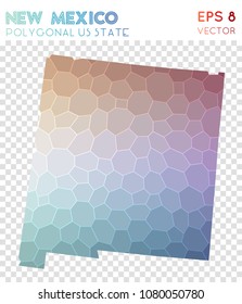New Mexico polygonal map, mosaic style US state. Attractive low poly style, modern design. New Mexico polygonal map for infographics or presentation.