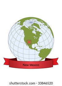 New Mexico, position on the globe