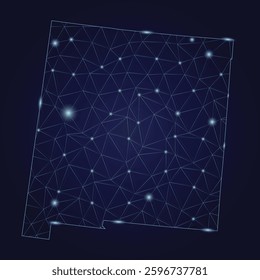 New Mexico Region Map Technology Design Vector Diagram