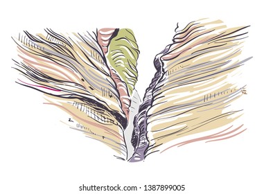 New Mexico rocks vector sketch illustration usa nature 