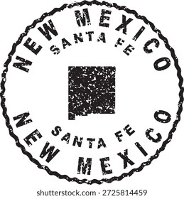 Novo México Santa Fé Projeto do mapa do selo redondo