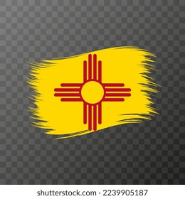 New Mexico state flag in brush style on transparent background. Vector illustration.