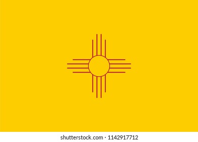 New Mexico State Flag Seal Love Heart United States America American Illustration