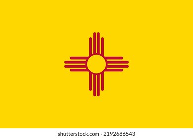New Mexico state flag. Vector illustration.