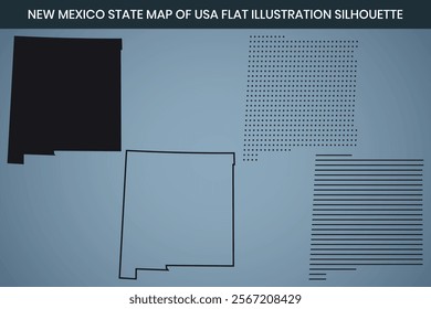 New Mexico State Hand Drawn Outline Map of USA Fully Editable, 300 DPI, High-Resolution EPS File Included.