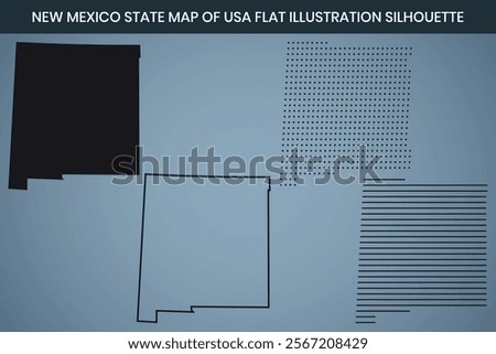 New Mexico State Hand Drawn Outline Map of USA Fully Editable, 300 DPI, High-Resolution EPS File Included.