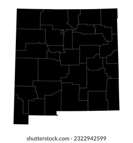 New Mexico state map with counties. Vector illustration.