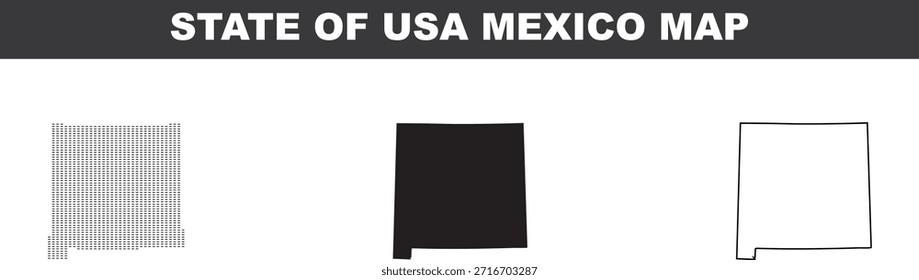 Nuevo mapa del estado de México en diferentes estilos para fines de Diseño gráfico e ilustración