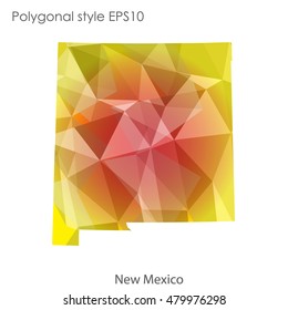 New Mexico state map in geometric polygonal style.Abstract gems triangle,modern design background. Vector illustration EPS10