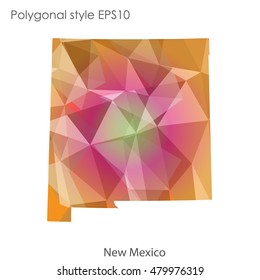 New Mexico state map in geometric polygonal style.Abstract gems triangle,modern design background. Vector illustration EPS10