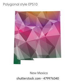 New Mexico state map in geometric polygonal style.Abstract gems triangle,modern design background. Vector illustration EPS10