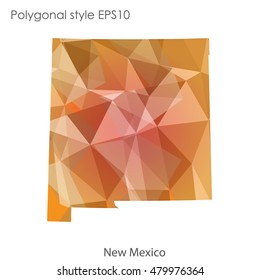 New Mexico state map in geometric polygonal style.Abstract gems triangle,modern design background. Vector illustration EPS10