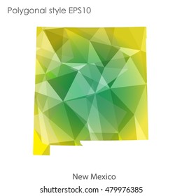 New Mexico state map in geometric polygonal style.Abstract gems triangle,modern design background. Vector illustration EPS10