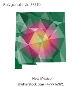 New Mexico state map in geometric polygonal style.Abstract gems triangle,modern design background. Vector illustration EPS10
