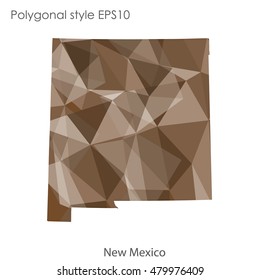 New Mexico state map in geometric polygonal style.Abstract gems triangle,modern design background. Vector illustration EPS10