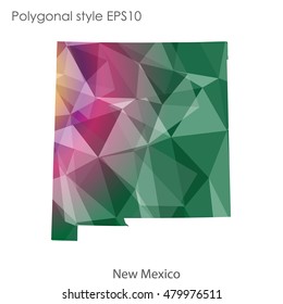 New Mexico state map in geometric polygonal style.Abstract gems triangle,modern design background. Vector illustration EPS10