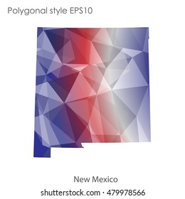 New Mexico state map in geometric polygonal style.Abstract gems triangle,modern design background. Vector illustration EPS10