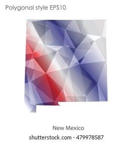 New Mexico state map in geometric polygonal style.Abstract gems triangle,modern design background. Vector illustration EPS10
