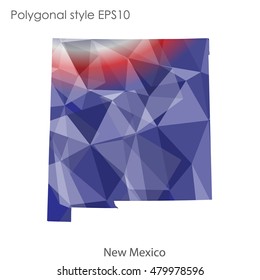New Mexico state map in geometric polygonal style.Abstract gems triangle,modern design background. Vector illustration EPS10