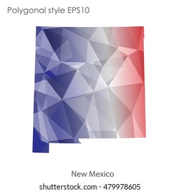 New Mexico state map in geometric polygonal style.Abstract gems triangle,modern design background. Vector illustration EPS10