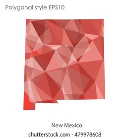 New Mexico state map in geometric polygonal style.Abstract gems triangle,modern design background. Vector illustration EPS10