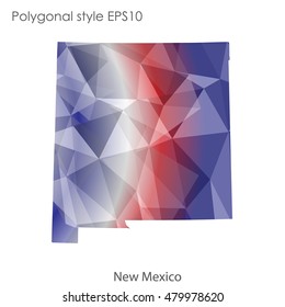 New Mexico state map in geometric polygonal style.Abstract gems triangle,modern design background. Vector illustration EPS10
