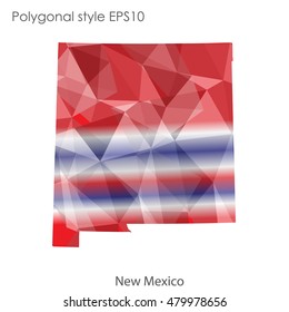 New Mexico state map in geometric polygonal style.Abstract gems triangle,modern design background. Vector illustration EPS10