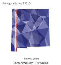 New Mexico state map in geometric polygonal style.Abstract gems triangle,modern design background. Vector illustration EPS10