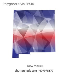 New Mexico state map in geometric polygonal style.Abstract gems triangle,modern design background. Vector illustration EPS10