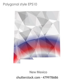 New Mexico state map in geometric polygonal style.Abstract gems triangle,modern design background. Vector illustration EPS10