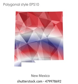New Mexico state map in geometric polygonal style.Abstract gems triangle,modern design background. Vector illustration EPS10