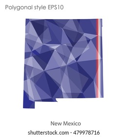 New Mexico state map in geometric polygonal style.Abstract gems triangle,modern design background. Vector illustration EPS10