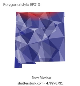 New Mexico state map in geometric polygonal style.Abstract gems triangle,modern design background. Vector illustration EPS10