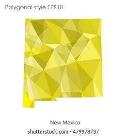 New Mexico state map in geometric polygonal style.Abstract gems triangle,modern design background. Vector illustration EPS10