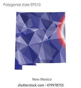 New Mexico state map in geometric polygonal style.Abstract gems triangle,modern design background. Vector illustration EPS10