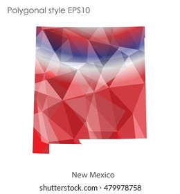 New Mexico state map in geometric polygonal style.Abstract gems triangle,modern design background. Vector illustration EPS10