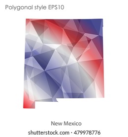 New Mexico state map in geometric polygonal style.Abstract gems triangle,modern design background. Vector illustration EPS10