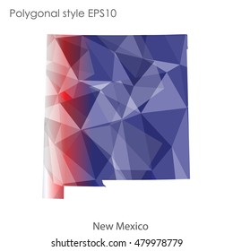 New Mexico state map in geometric polygonal style.Abstract gems triangle,modern design background. Vector illustration EPS10
