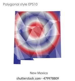 New Mexico state map in geometric polygonal style.Abstract gems triangle,modern design background. Vector illustration EPS10