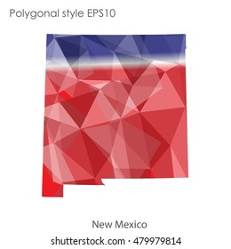 New Mexico state map in geometric polygonal style.Abstract gems triangle,modern design background. Vector illustration EPS10