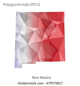 New Mexico state map in geometric polygonal style.Abstract gems triangle,modern design background. Vector illustration EPS10
