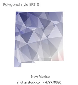 New Mexico state map in geometric polygonal style.Abstract gems triangle,modern design background. Vector illustration EPS10