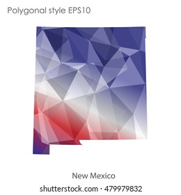 New Mexico state map in geometric polygonal style.Abstract gems triangle,modern design background. Vector illustration EPS10