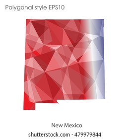 New Mexico state map in geometric polygonal style.Abstract gems triangle,modern design background. Vector illustration EPS10