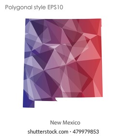 New Mexico state map in geometric polygonal style.Abstract gems triangle,modern design background. Vector illustration EPS10