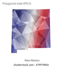New Mexico state map in geometric polygonal style.Abstract gems triangle,modern design background. Vector illustration EPS10