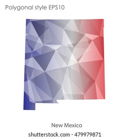 New Mexico state map in geometric polygonal style.Abstract gems triangle,modern design background. Vector illustration EPS10