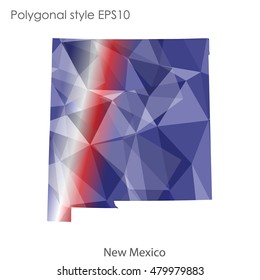 New Mexico state map in geometric polygonal style.Abstract gems triangle,modern design background. Vector illustration EPS10