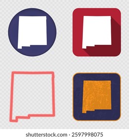 New Mexico State Map Icons Collection