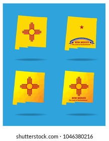 New Mexico state Map with Nickname-The Land of Enchantment Vector EPS 10.